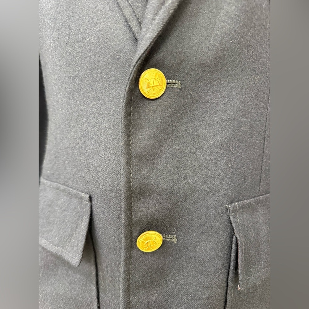 Vintage 90s Ralph Lauren Navy Wool Blazer Gold Crest Buttons Made in USA Size S - Picture 5 of 15